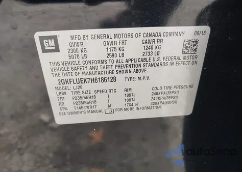 2017 GMC Terrain Slt from USA, damaged, VIN 2GKFLUEK7H6186128